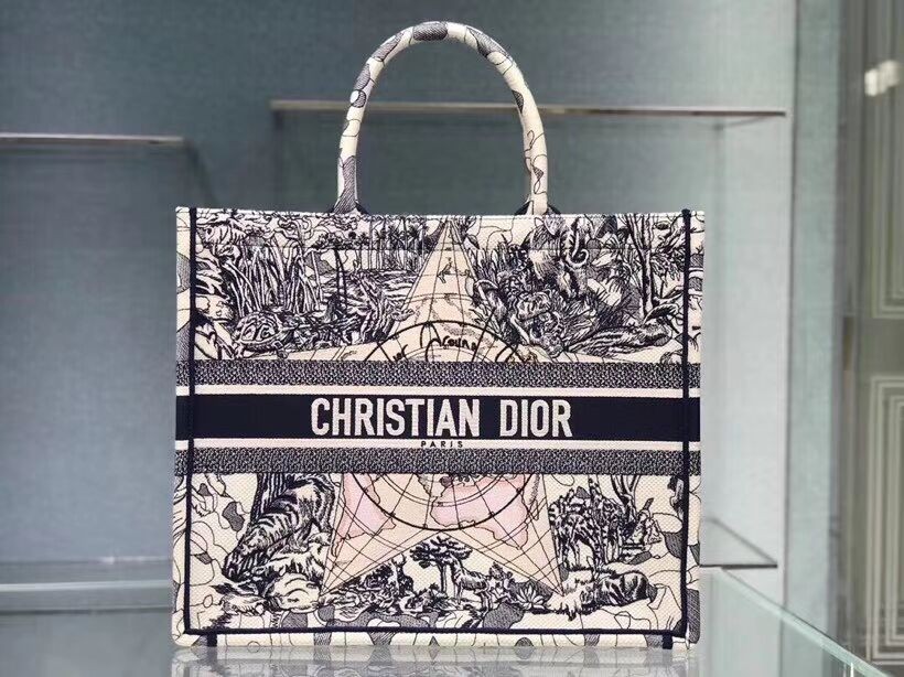 DIOR BOOK TOTE EMBROIDERED CANVAS BAG C1286-16 JH06941Nc47