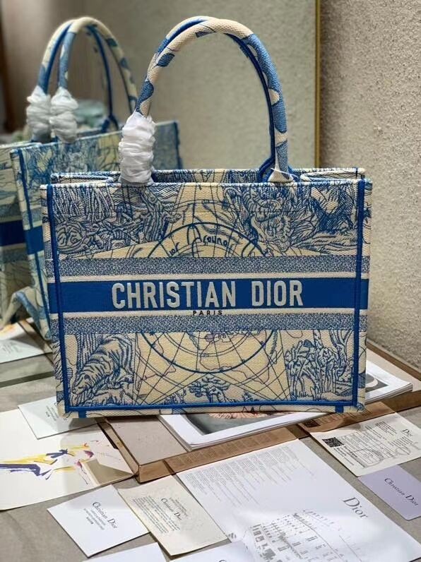 DIOR BOOK TOTE EMBROIDERED CANVAS BAG C1286-9 JH06944Fa12