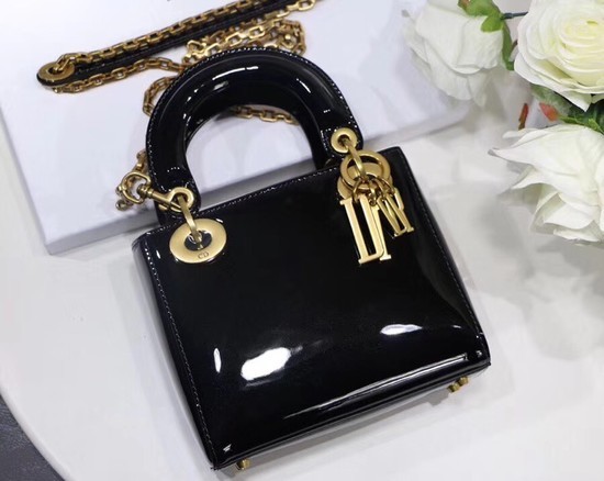 Dior calfskin Mini Lady bag M0598 black JH07599Hx86