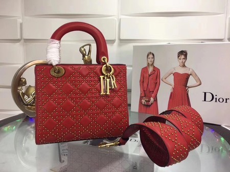 Dior CANNAGE Original Calfskin Leather Tote Bag 3892 red JH07625Jy64