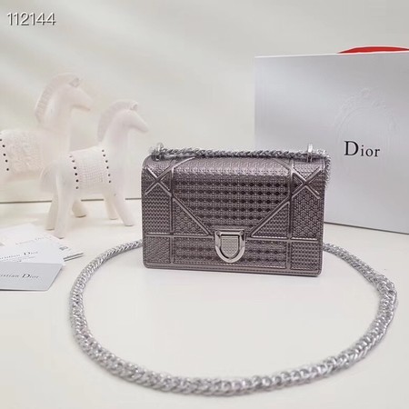 Dior DIORAMA leather Chain bag S0328 Silver grey JH07218OV44