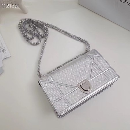 Dior DIORAMA leather Chain bag S0328 silver JH07219Qa67