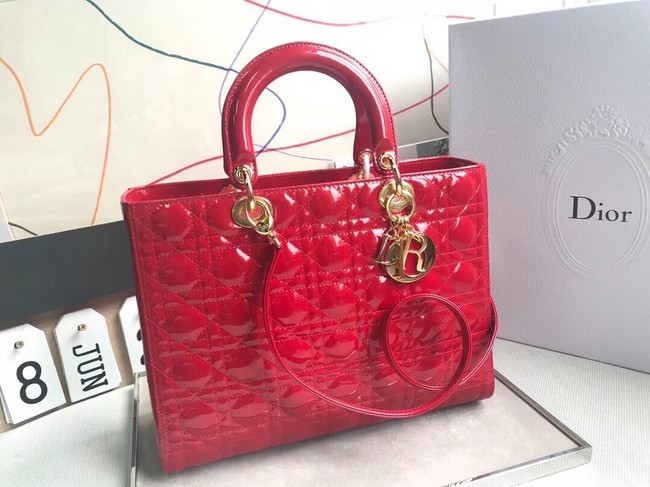 Dior GROTE LADY DIOR-TAS VAN LAMSLEER CAL44560 red JH07343Pg44