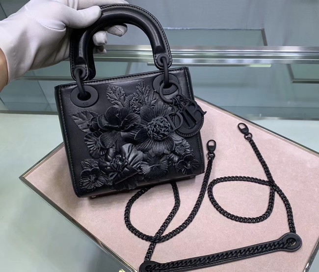 Dior MINI LADY DIOR CALFSKIN BAG Flower M0505 red JH07112qd52
