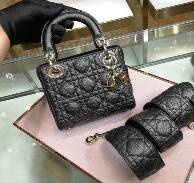 Dior MINI LADY DIOR CALFSKIN BAG M0573 black JH07074Fl77