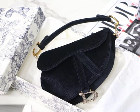 Dior MINI SADDLE BAG M447S Velvet black JH07204zr86