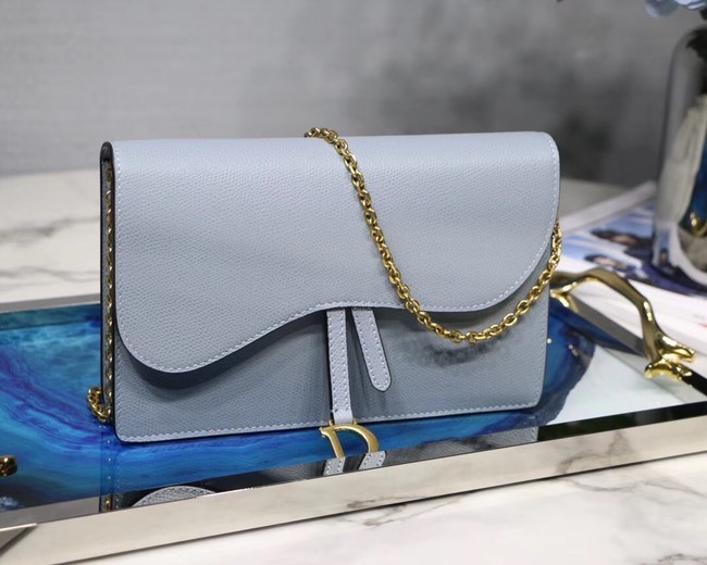 Dior SADDLE DIOR OBLIQUE Chain Clutch bag S5614 light blue JH07146nr44