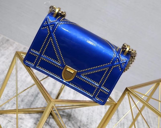 Dior Small Diorama flap bag calfskin M0421 blue JH07577xK90