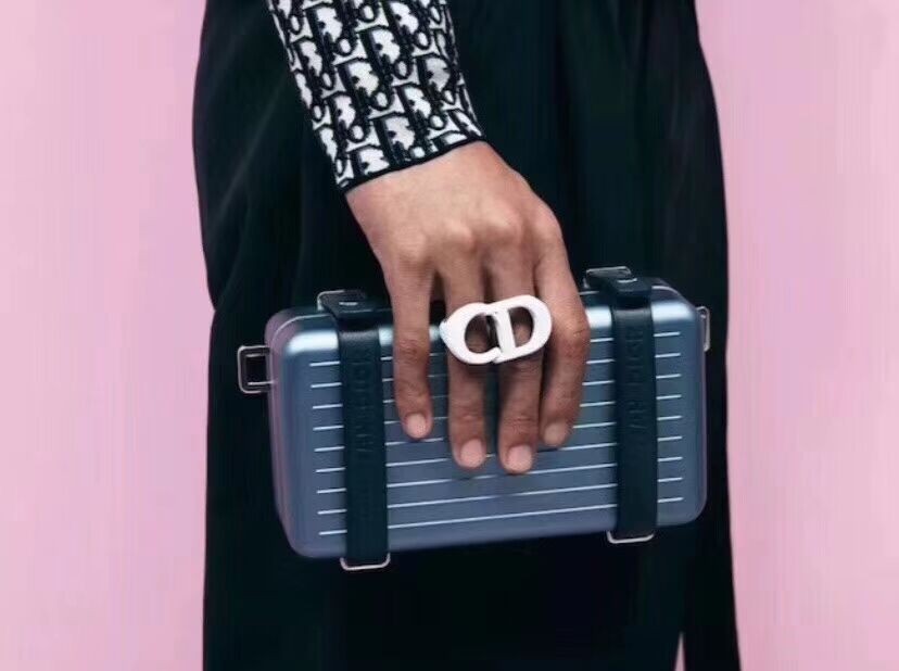 DIORAMA CALFSKIN CLUTCH M2020 grey blue JH07028Vj56