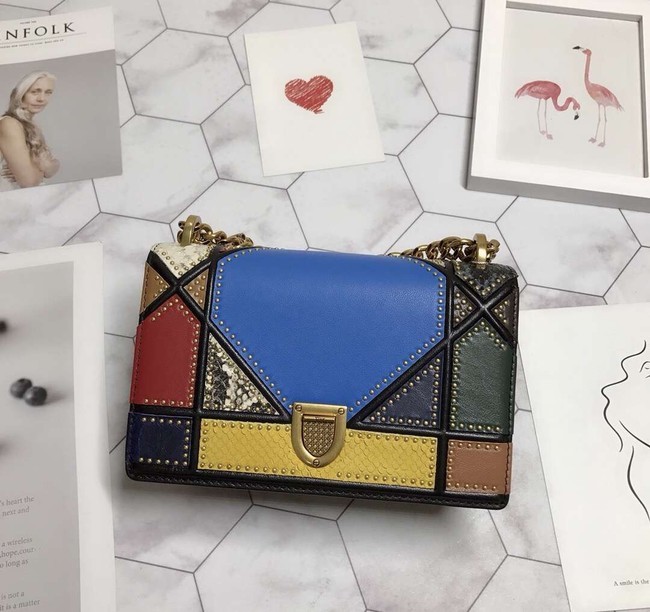 DIORAMA-TAS VAN VEELKLEURIG PATCHWORK M0421S JH07413tQ92