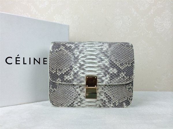 Fake 1:1 2015 Celine Classic retro original true snakeskin 11042-1 gray&white JH06568pg57
