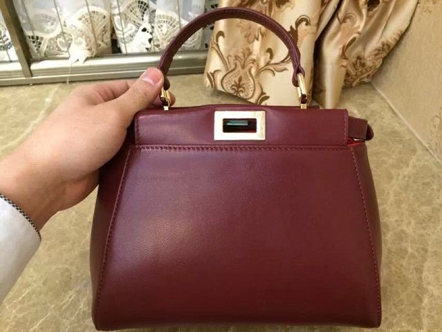 Fake 1:1 2015 Fendi winter best-selling model original leather 55211 purplish red JH08814kU97
