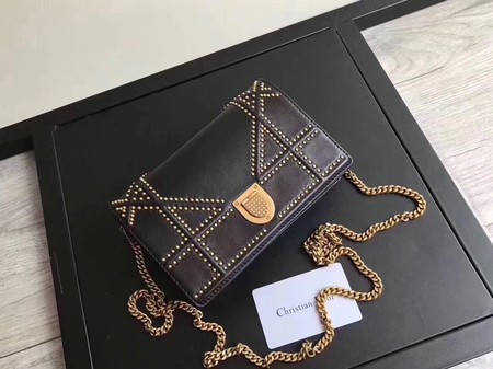 Fake 1:1 Dior CANNAGE Original sheepskin Leather mini Shoulder Bag 3709 black JH07634kU97