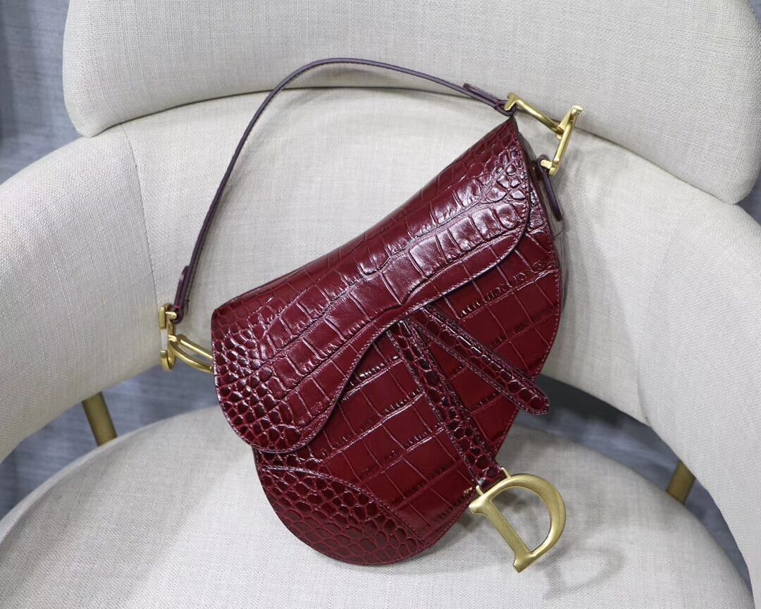 Fake 1:1 Dior SADDLE SOFT CALFSKIN BAG C9045 Burgundy JH07044kU97