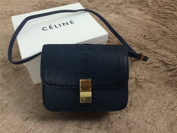 Fake 2015 Celine Classic retro original true snakeskin 11042-1 royal blue JH06573dS46