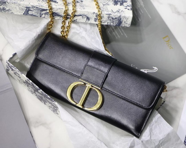 Fake Dior 30 MONTAIGNE sheepskin leather Clutch bag M9206 black JH07163dS46