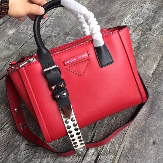 Fake Prada Original cowhide CONCEPT tote bag 1BA175 red JH05579El40