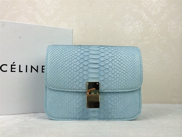Fashion 2015 Celine Classic retro original true snakeskin 11042-1 sky blue JH06574FA65