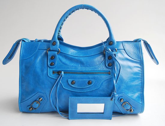 Fashion balenciaga motorcycle saddle bag 38cm 084332 blue JH09524FA65
