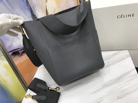Fashion Celine SEAU SANGLE Original Calfskin Leather Shoulder Bag 3369 gray JH06219fa20
