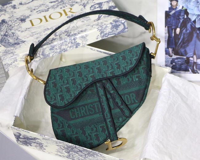 Fashion Imitation Dior SADDLE DENIM CANVAS BAG M928 green JH07082dK58