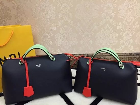Fendi BY THE WAY Bag Calfskin Leather 55208 Black&Green&Orange JH08766TK61
