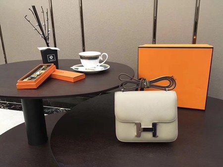 Hermes Constance Original Leatehr mini Shoulder Bag 8006 Beige JH01619aO91