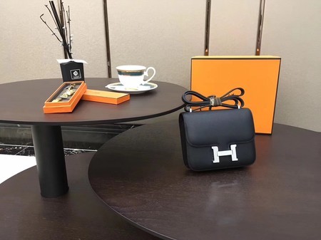 Hermes Constance Original Leatehr mini Shoulder Bag 8006 black JH01624aJ41