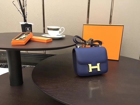 Hermes Constance Original Leatehr mini Shoulder Bag 8006 blue JH01621iv85