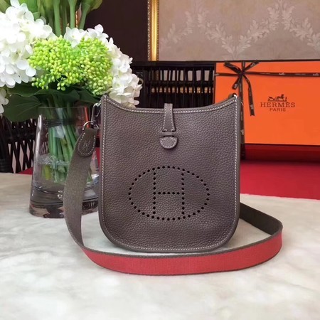 Hermes Evelyne original togo leather mini Shoulder Bag H1187 grey JH01566Li93