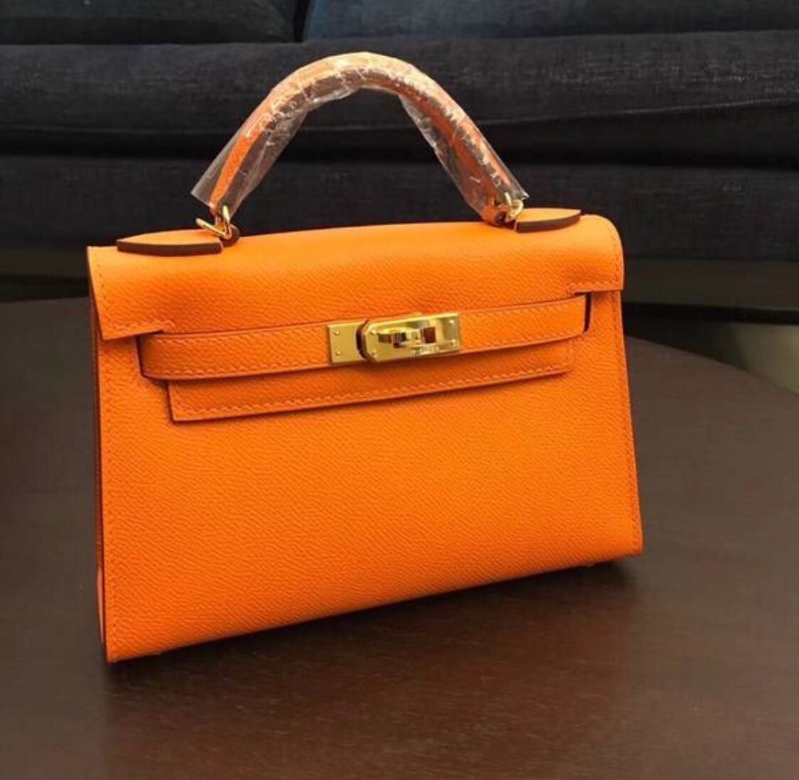 Hermes Kelly 20cm Tote Bag Original Leather KL20 orange JH01362YK70