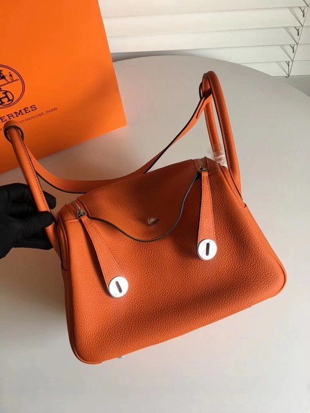 Hermes Lindy togo Original Leather Shoulder Bag 5086 orange JH01611Dd98