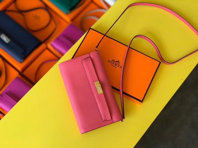 Hermes Original kelly espom leather to go woc Bag H4087 rose JH01214xA12