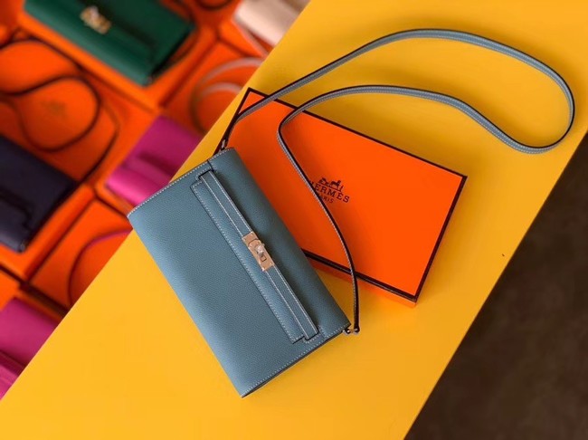 Hermes Original kelly espom leather to go woc Bag H4087 sky blue JH01216rC81
