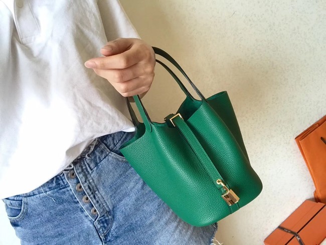 Hermes Picotin Lock PM Bags Original Leather H8688 green JH01336lp62