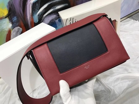 High Quality Celine frame Bag Original Calf Leather 5756 red.black JH06110GY92