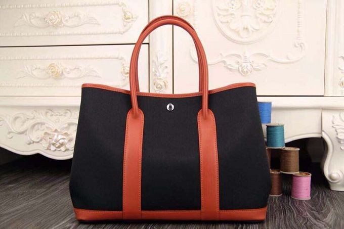 High Quality Hermes Garden Party waterproof fabric 6080 black&orange JH01764bo33