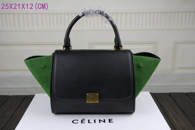 Imitation 2015 Celine classic nubuck leather with original leather 3345 black&green JH06553Sn26