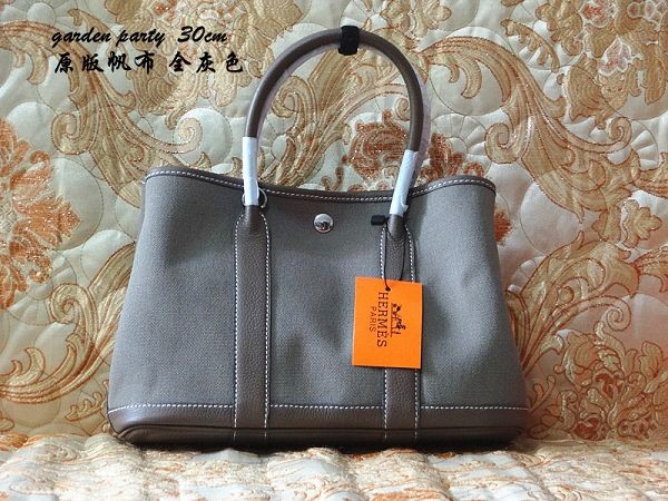 Imitation 2015 Hermes 30cm original canvas bag garden 3193 gray JH01785vW26