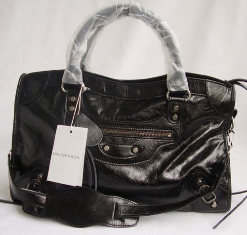 Imitation balenciaga motorcycle saddle bag 38cm 084332 black JH09516cg47