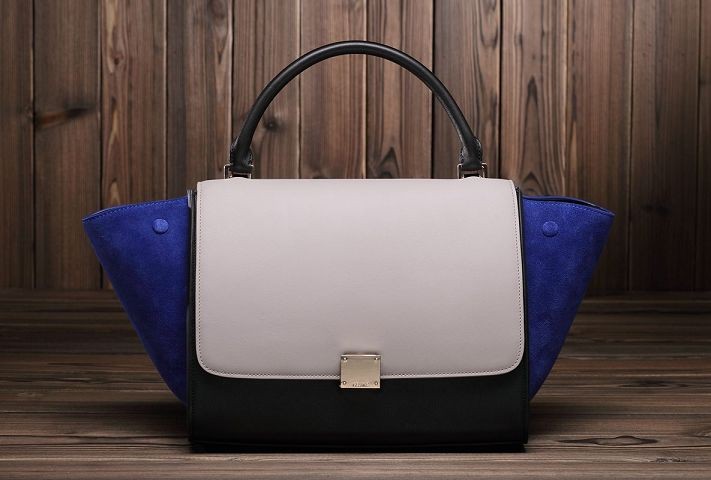 Imitation Celine winter best-selling model nubuck leather with original buckskin 3342 gray&black&brilliant blue JH06456VJ28