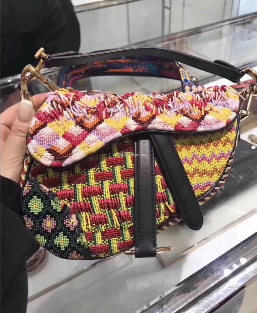 Imitation Dior GEBORDUURDE SADDLE-TAS M0446VRNF JH07373Rj35