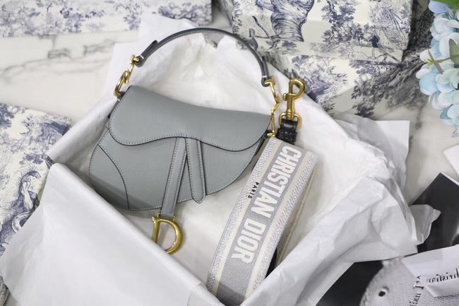 Imitation DIOR GRAY STONE SADDLE GRAIN CALFSKIN BAG M0446C JH06980PU57