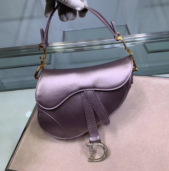 Imitation Dior SADDLE SATIN MINI BAG M447S Lilac JH07107Ru69
