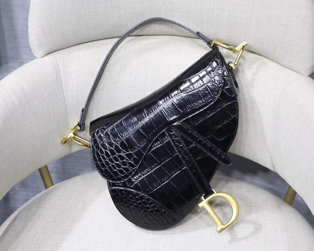 Imitation Dior SADDLE SOFT CALFSKIN BAG C9045 black JH07047Ad61