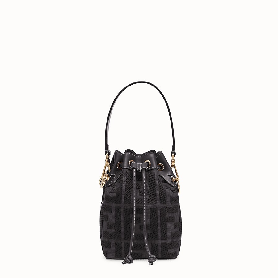 Imitation FENDI MON TRESOR Mini bag in black canvas 8BS010 JH08537qN69