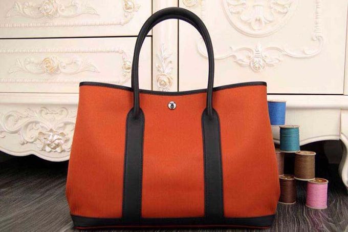 Imitation Hermes Garden Party waterproof fabric 6080 orange&black JH01765dW15