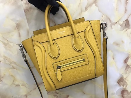 Imitation Hot Celine NANO MINI Tote Bag Original Leather A3560 yellow JH06236CQ60