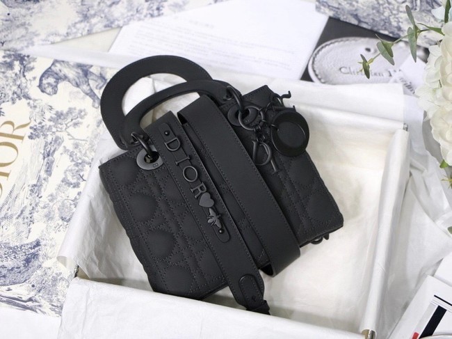 Imitation LADY DIOR MY ABCDIOR BAG Black Ultramatte Cannage Calfskin M0538SLOI JH06893Gp56