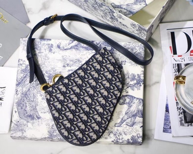 Imitation Top Dior SADDLE DIOR OBLIQUE CLUTCH S5642C Blue JH07279eP47